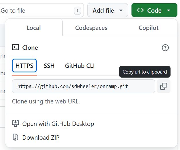 Clone repository URL