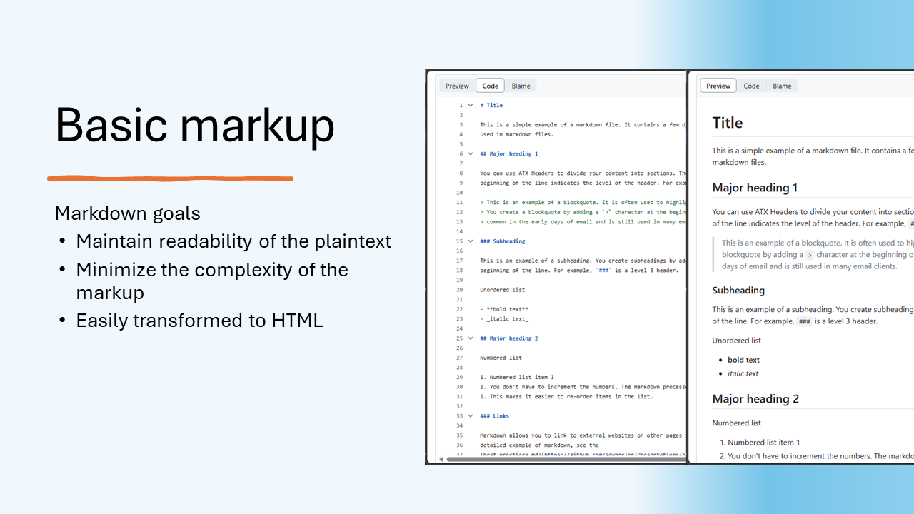 Basic markup