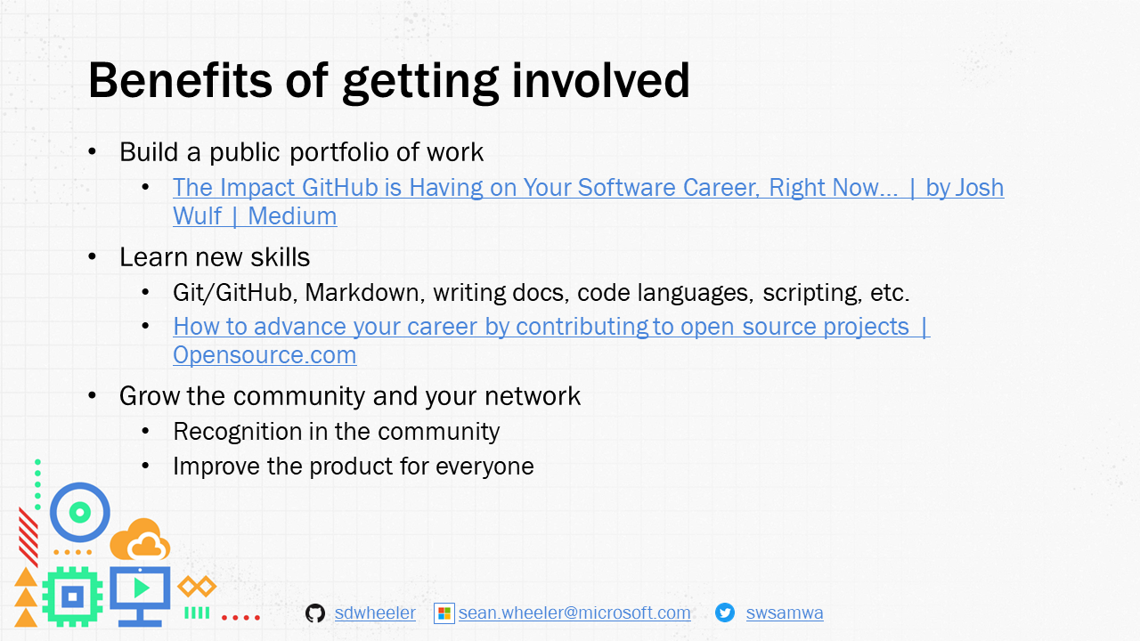 Benefits of getting involved