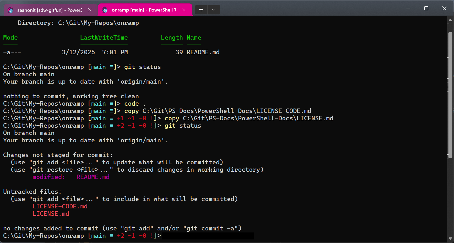 Step 1 - Create and update files